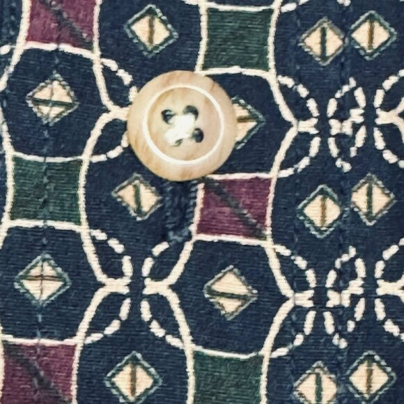 Enro Mens XX Large 100% Cotton Long Sleeve Button-Down Shirt XXL Geometric Print - Picture 10 of 11